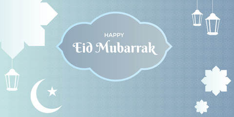 BACKGROUND EID WITH BLUE PASTEL COLORS