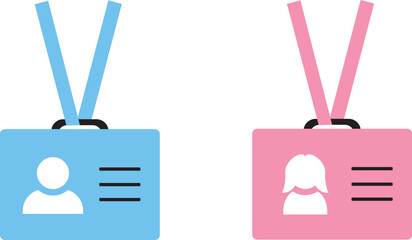 id cart isolated on white background. Plastic card, driver's license, badge. Trendy and modern vector