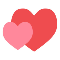 two hearts flat icon