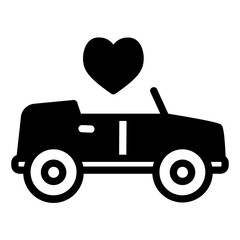 wedding car glyph icon
