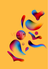 Fluid water drop shape composition abstract background. Vector illustration for banner background or landing page