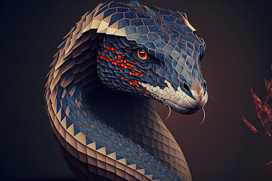 Snake, Polygonal graphics, Generative AI