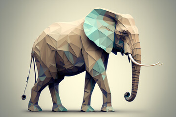 Elephant, Polygonal graphics, Generative AI