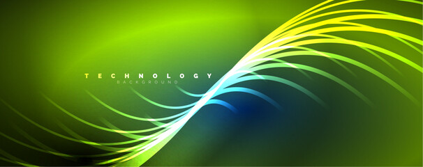 Fototapeta premium Light beams, neon lines abstract background. Vector Illustration For Wallpaper, Banner, Background, Card, Book Illustration, landing page