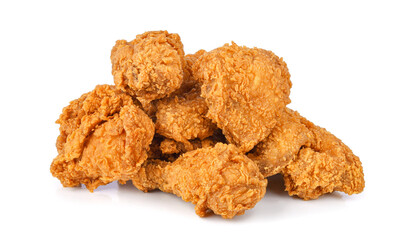 Heap of fried chicken isolated on transparent background. PNG - obrazy, fototapety, plakaty