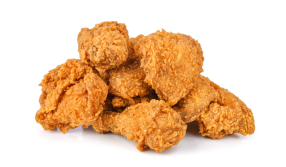 Heap of fried chicken isolated on transparent background. PNG