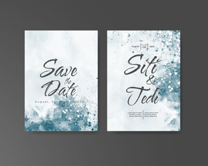 Wedding invitation with abstract watercolor background