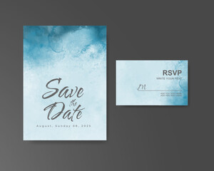 Wedding invitation with abstract watercolor background