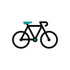 Fototapeta premium Bike Icon Vector Logo Template Illustration Design. Bicycle outline icon. Turquoise color.
