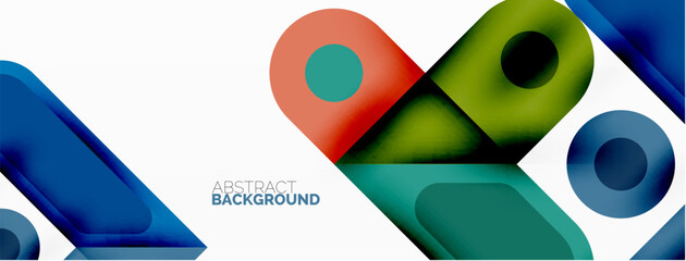 Square and circle minimal abstract background. Vector illustration for wallpaper banner background