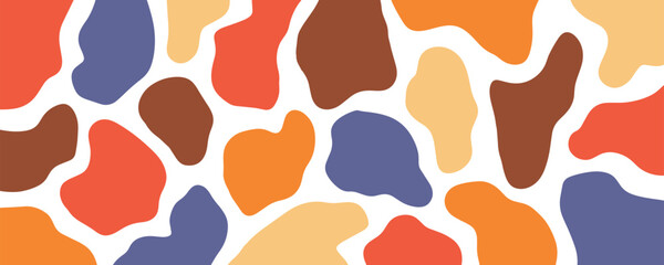 Organic irregular flat shape elements background design vector. Creative minimalist doodle style art template.