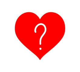 Love  question in mind hand drawn icon design. 