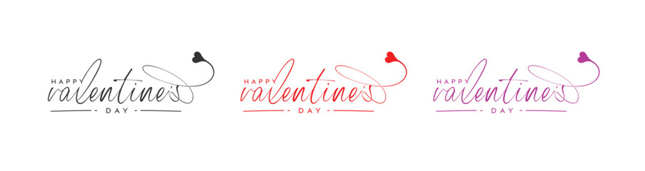 Modern happy valentines day logo, happy valentines with love, love vector logo design.