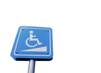 Handicapped, disabled ,wheelchair way sign.