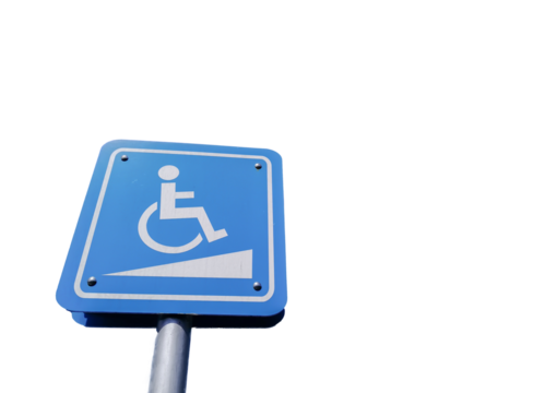Handicapped, disabled ,wheelchair way sign.