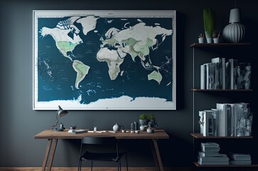 map of the world, with a theme of geography education made with generative ai