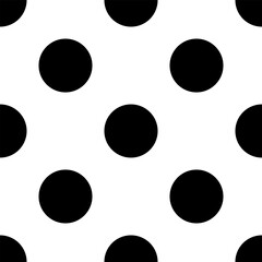 black and white pattern with big polka dots