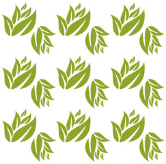 Leaves Pattern. Green leaves seamless pattern background
