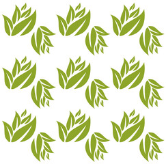 Leaves Pattern. Green leaves seamless pattern background