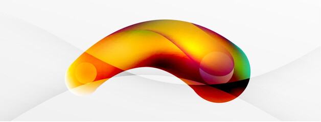 Fluid abstract background, round shapes and circle flowing design for wallpaper, banner, background or landing