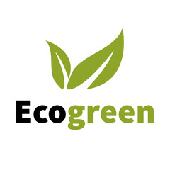 Ecogreen logo organic leaf logo template