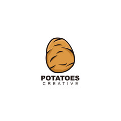 potato mascot design template logo vector - obrazy, fototapety, plakaty
