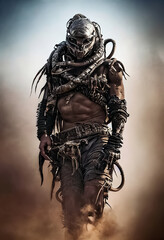 Fototapeta premium super warrior portrait, very cool and attractive, Generative AI Art.