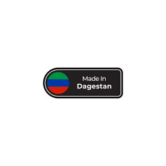 Made in Dagestan png black label design with flag
