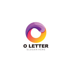 letter o design gradient color logo template