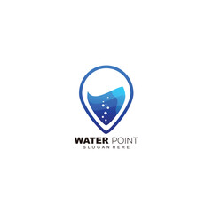 water pin logo template illustration icon design