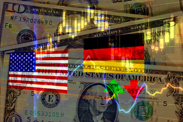 Börse, Wirtschaft und Geschäft zwischen USA und Deutschland