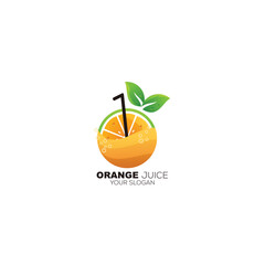 orange juice logo colorful design for business