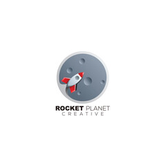 rocket planet symbol logo design animation
