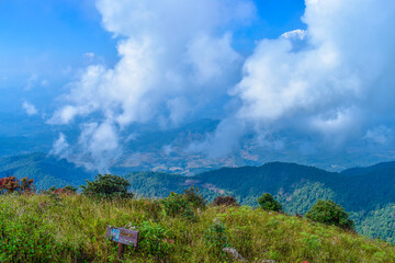 Top of the Doi Inthanon mountain of the Chiang Mai, Thailand