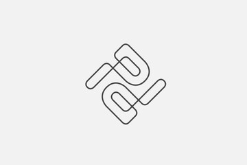 Illustration vector graphic of line art letter pd minimalist modern