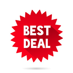 Best deal sticker banner template. Special offer. Flat vector illustration.