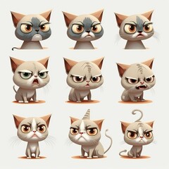 Obraz premium Singapura Cat Collection Of Emotions