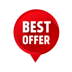 Best offer banner design. Advertisement and product announcement. Flat style vector illustration.