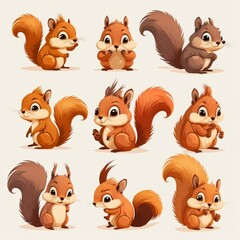 Squirrel Collection Of Emotions