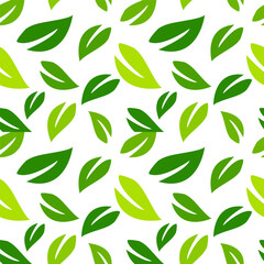 Fototapeta premium seamless pattern with green leaves