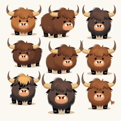 Obraz premium Yak Collection Of Emotions