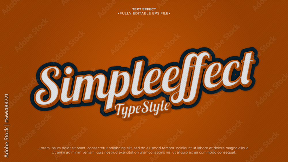 Poster simple and elegant vector text effect with fully editable font and text