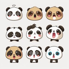 Fototapeta premium Panda Collection Of Emotions