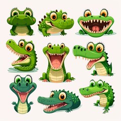 Fototapeta premium Crocodile Collection Of Emotions