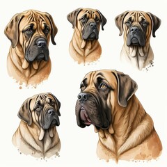 Obraz premium English Mastiff Collection Of Emotions