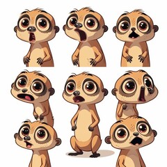 Fototapeta premium Meerkat Collection Of Emotions