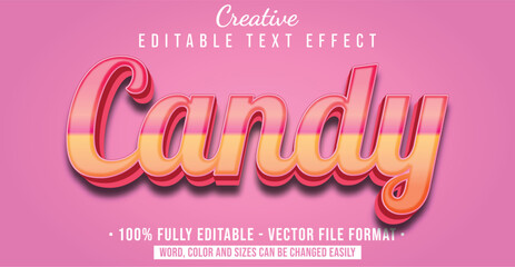 Text style effect with Candy theme style. Editable text style graphic element.