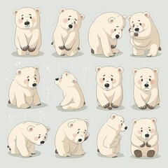 Polar Bear Collection Of Emotions