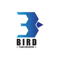 Bird B Logo - Vector logo template