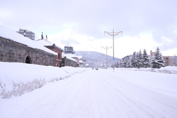 Otaru street in the snow